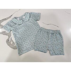 Holley + Sage Baby Girl Outfit Floral Peter Pan Collar‎ Shorts Set 12-18M